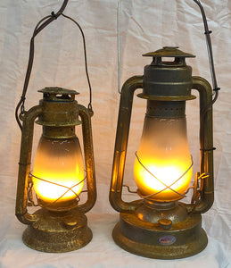 LED Realistic 12” Rusted Flame Lantern - HS115